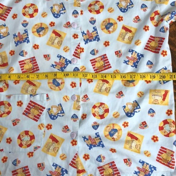 Ni-Q-Ta Light Blue With Sporty Bears Shirt and Shorts Pajama Set Size M - Picture 11 of 16